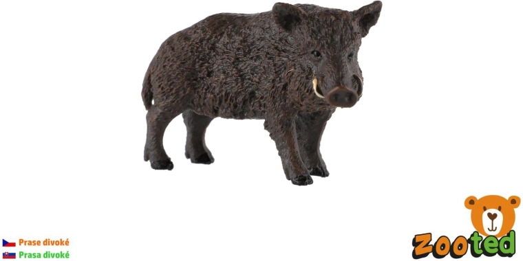 Zooted divji prašič, merjasec, plastična figurica 7 cm
