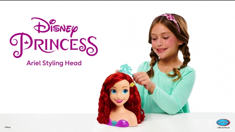 Princeskina glava za česanje Ariel z dodatki