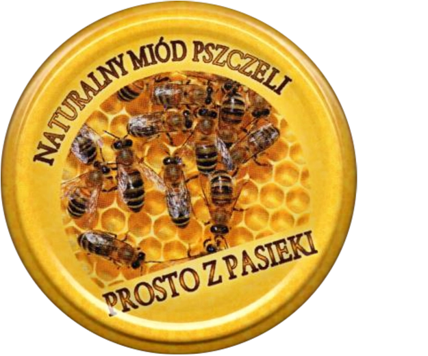 Komplet pokrovčkov za kozarce FI 82 »MIÓD PSZCZOŁA« – 10 kos