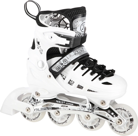 Otroške drsalke 4v1 NILS EXTREME bele – in-line, ledne in quad – S (31–34)