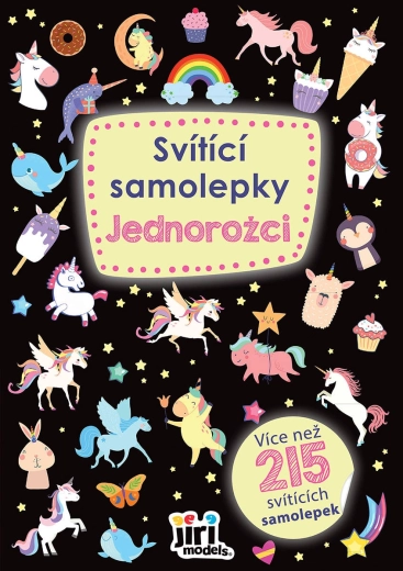 Jiri Models svetleče nalepke samorogi 215 kos