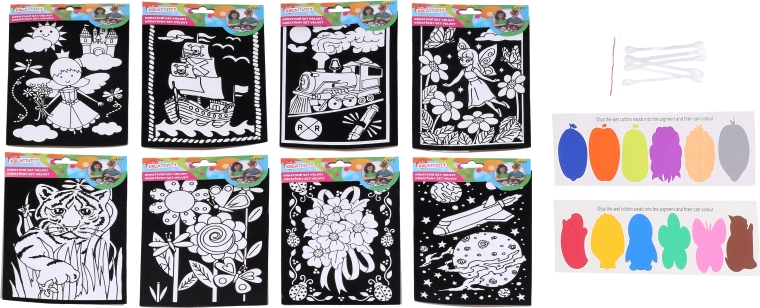 Kreativni žametni set 15,5 × 25 cm – barve in 6 palčk