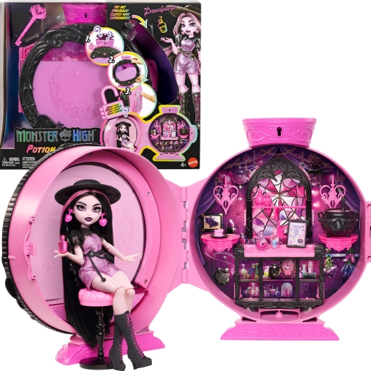 Monster High Potion Reveal punčka Draculaura – soba napojev z dodatki - 1 kos