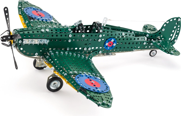 Kovinska konstrukcijska igrača Merkur letalo Spitfire Mk IX