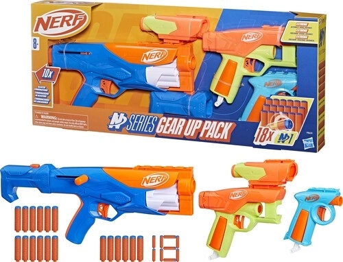 Nerf N Series Gear Up Pack – komplet blasterjev (puška in 2 pištoli) z 18 puščicami