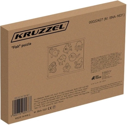 Kruzzel lesena magnetna vstavljanka za ribolov Ribice