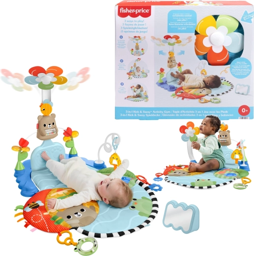 Fisher-Price edukativna senzorična igralna podloga 3v1 Brcni in zavrti