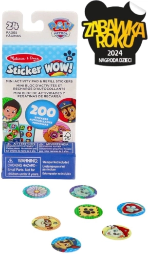 Mini blokec z nalepkami Tačke na patrulji – dopolnilo Sticker WOW! - 1 kos