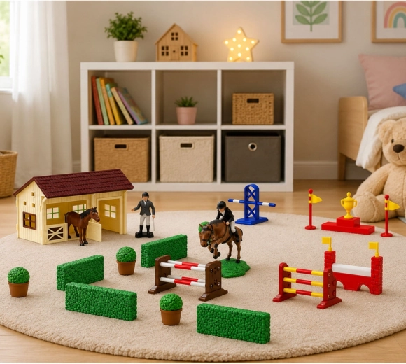 Stable with opening doors for realistic play