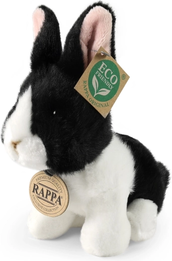 Rappa plišasti belo-črni zajec, sedeči, 16 cm