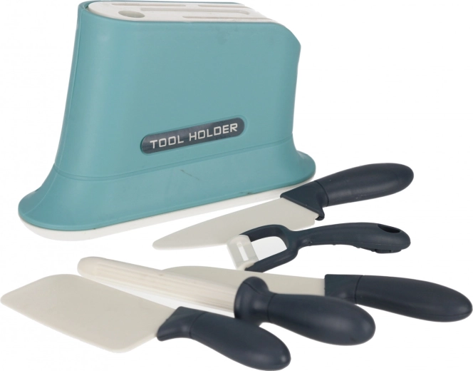 Kuhinjski komplet nožev z stojalom in lupilnikom