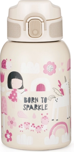 PETITE&MARS nerjaveča termo steklenica s slamico Twinkling Fairy 350 ml