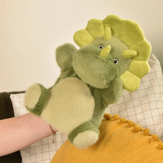 Histoire d'Ours plišasta ročna lutka dinozaver zelena 24 cm