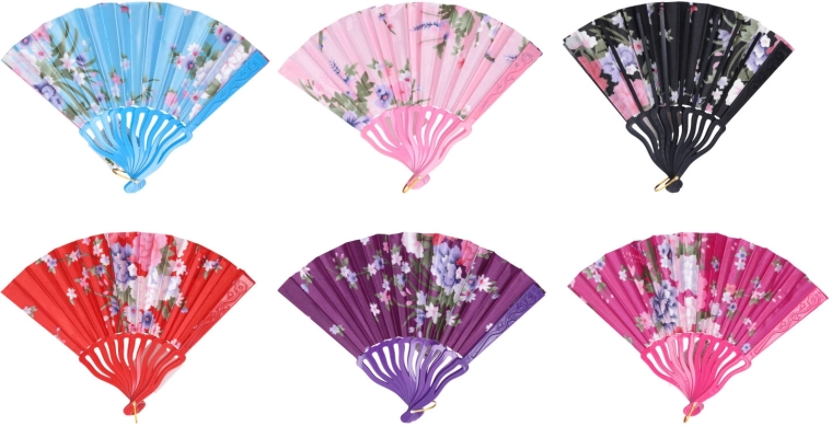 Zložljiv pahljač 23 cm – mešane barve