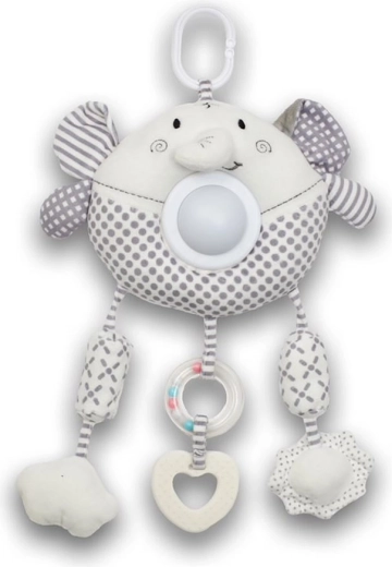 Plišasta viseča igrača slon z lučko in glasbo