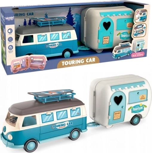Woopie Karavan XL za punčke Kamping komplet s prikolico