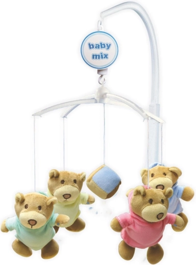 Vrtiljak nad posteljico BABY MIX medvedki in kocka