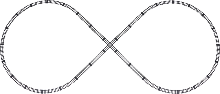 Enostavno sestavljiva proga v obliki osmice