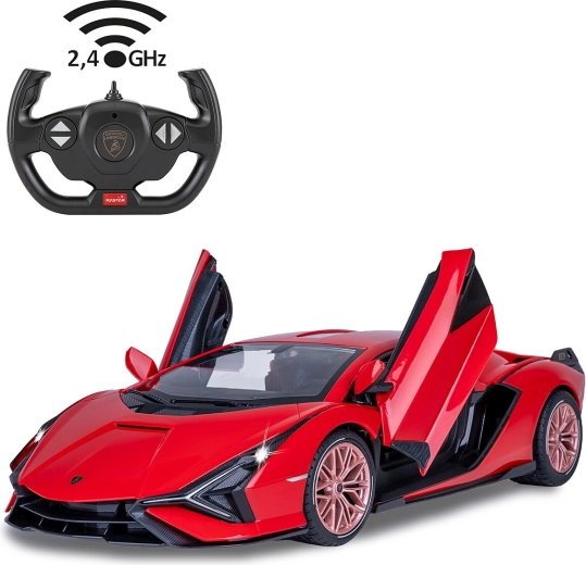 Jamara Lamborghini Sián FKP 37 RC avto 1:14 rdeč 2,4 GHz z LED in ročno odpiralnimi vrati