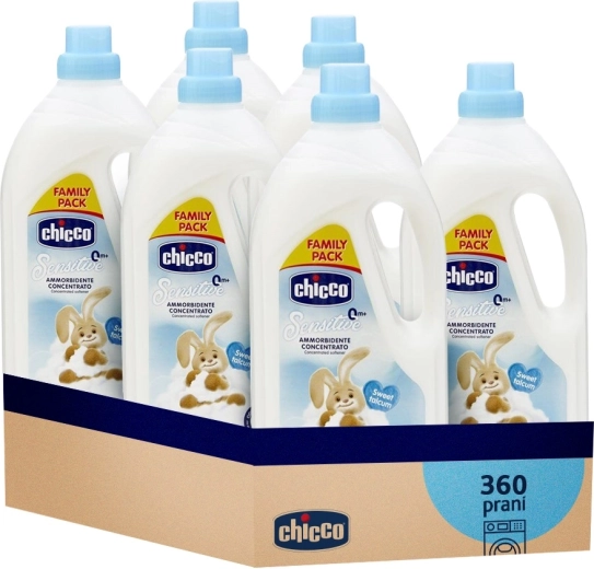 Chicco mehčalec Baby Sensitive Sladki puder, koncentriran 1,5 l (60 pranj), 6× pakiranje