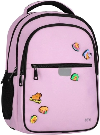 Pink capybara school backpack 24 l