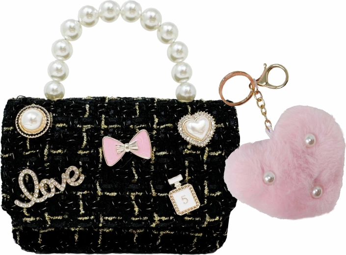Mini handbag with keychain in a heart shape LOVE