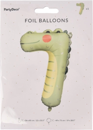 Folijski balon številka 7 s krokodilom KIDS