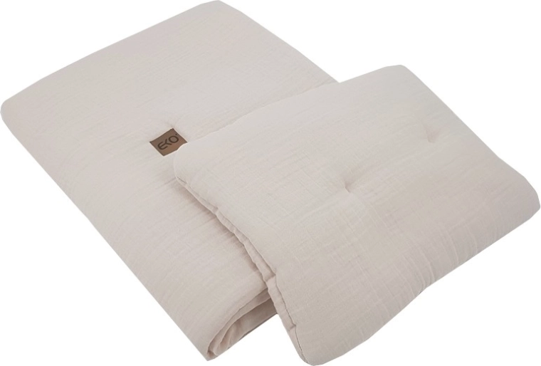 EKO muslinast komplet za otroško posteljico Beige – 2 kosa