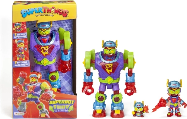 robotska figurica SuperThings Superbot Fury Storm z dodatki