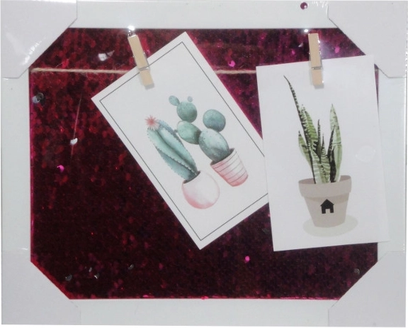 Okvir za slike s bleščicami 23 × 28 cm z vrvico in sponkami