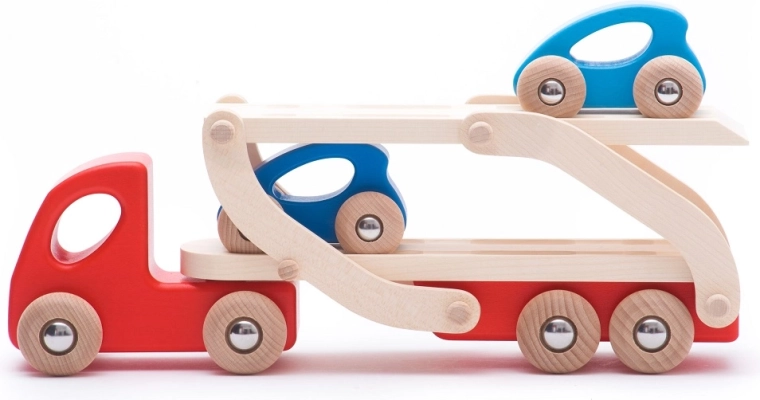 Bajo wooden car transporter with cars