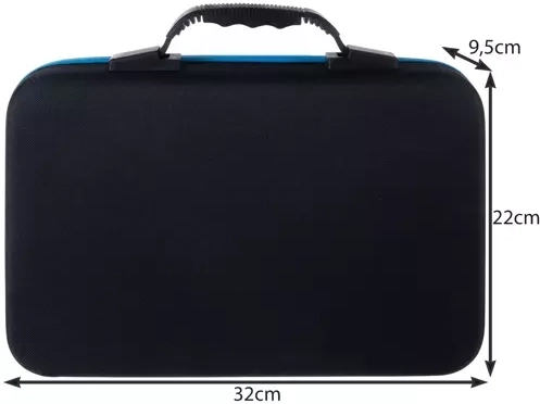 Sturdy case with handle for easy carrying