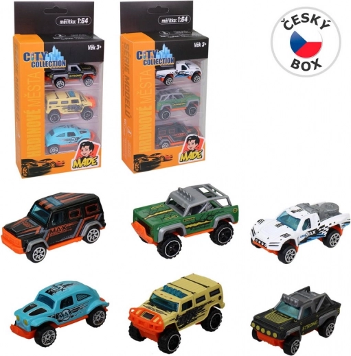 Kovinski avtomobilčki 1:64 – set 3 kosov, 2 različici