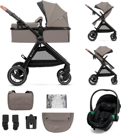 Kinderkraft kombinirani otroški voziček 3v1 Esme Pro Sand Beige