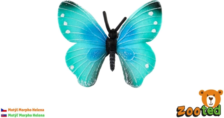 Tropski metulj Morpho Helena Zooted, plastična figurica 7 cm
