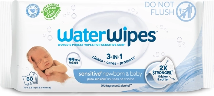 Vlažilni robčki WATERWIPES Newborn & Baby 3v1 60 kos