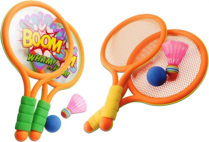Otroške badminton loparje Dinozavri oranžni zeleni