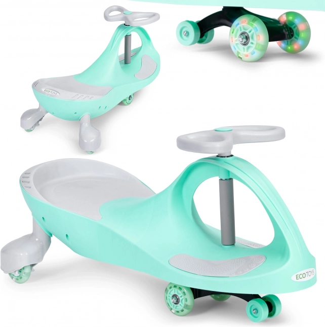 Odrivnik wiggle car z LED kolesi, zelen ECOTOYS