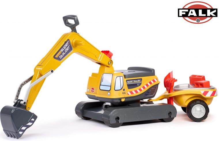 Poganjalec Super gosenicasti bager s prikolico