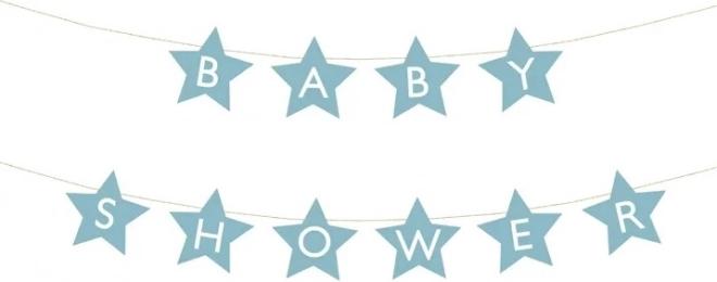 Transparent za baby shower z zvezdicami – Svetlo modra