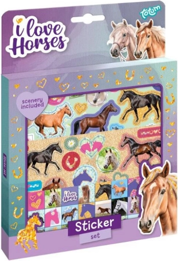 Nalepke s konjički – set s kartonsko dekoracijo