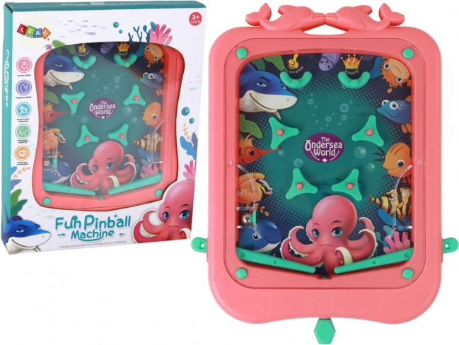 Mini namizni pinball (fliper) rožnat