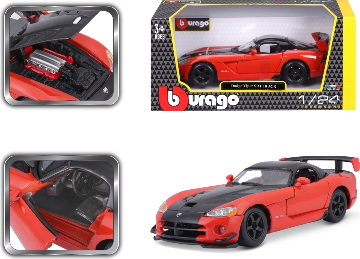 Bburago Dodge Viper SRT 10 ACR rdeče-črn model avtomobila 1:24