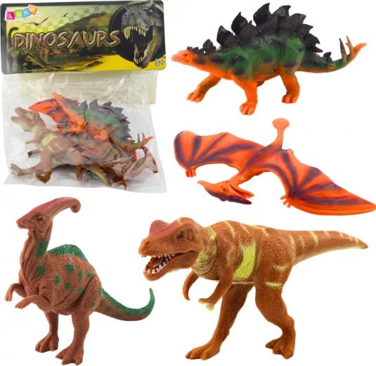 Set figur dinozavrov T‑Rex, Pteranodon, Stegosaurus in Parasaurolophus – 4 kosi