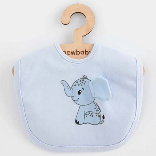 Bombažen otroški slinček New Baby Happy Elephant, moder