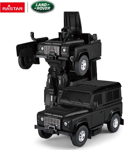 Kovinski avto in robot 2 v 1 Land Rover Defender Rastar 1:32 črn - 1 kos