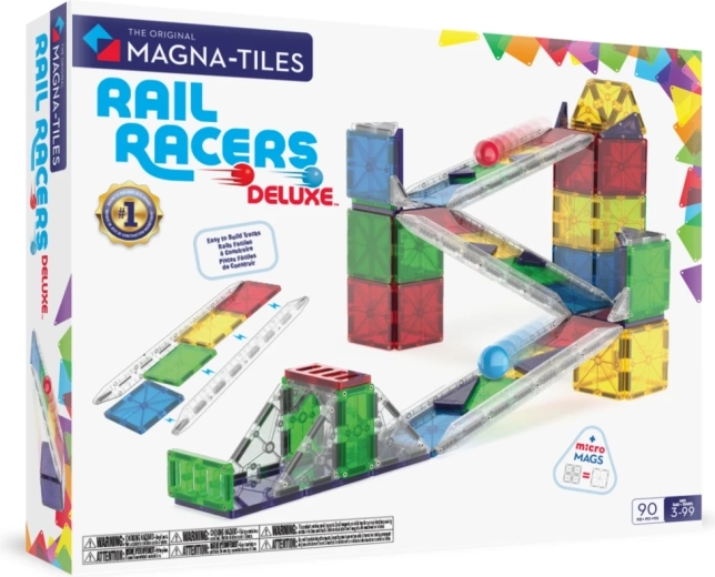 MAGNA-TILES magnetna konstrukcijska igrača za kroglične proge Deluxe, 90 delov