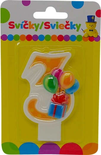 Rojstnodnevna svečka z balončki številka 3