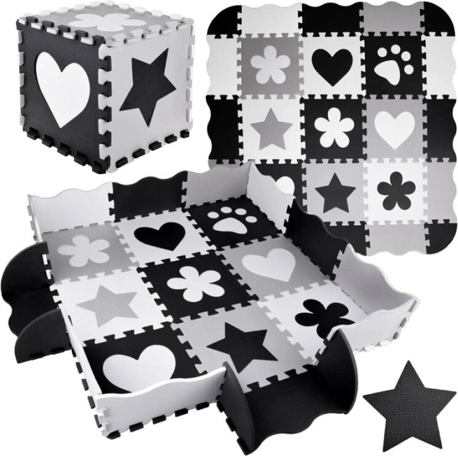 pene puzzle – kontrastna otroška podloga oblike 120 × 120 cm