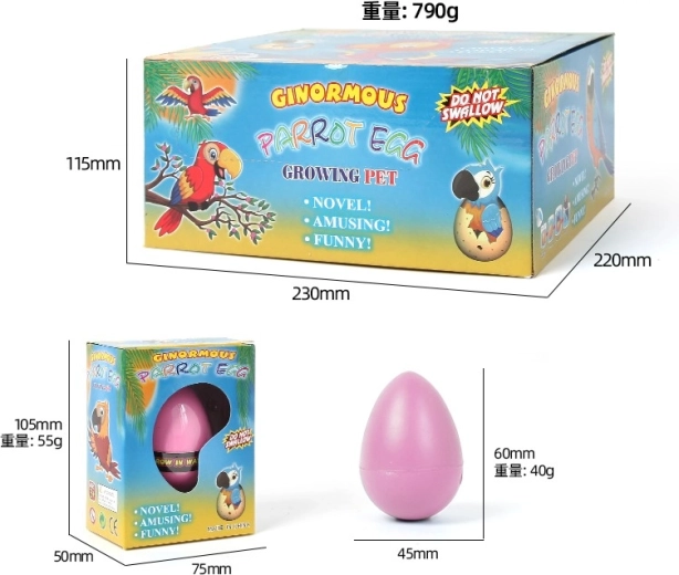 Rastoče jajce – papagaj 6,5 cm